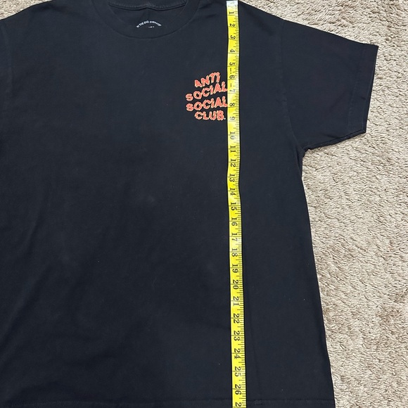 Anti Social Social Club Black Tee with Orange Logo A-100 - Picture 3 of 5